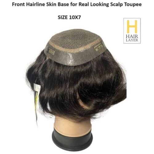 Golden Mirage Hair Patch for Men 100% Natural Human Hair Wigs with Wide PU Border for High Durability AAA Grade Mens Hair Toupee | Hair Wig For Men